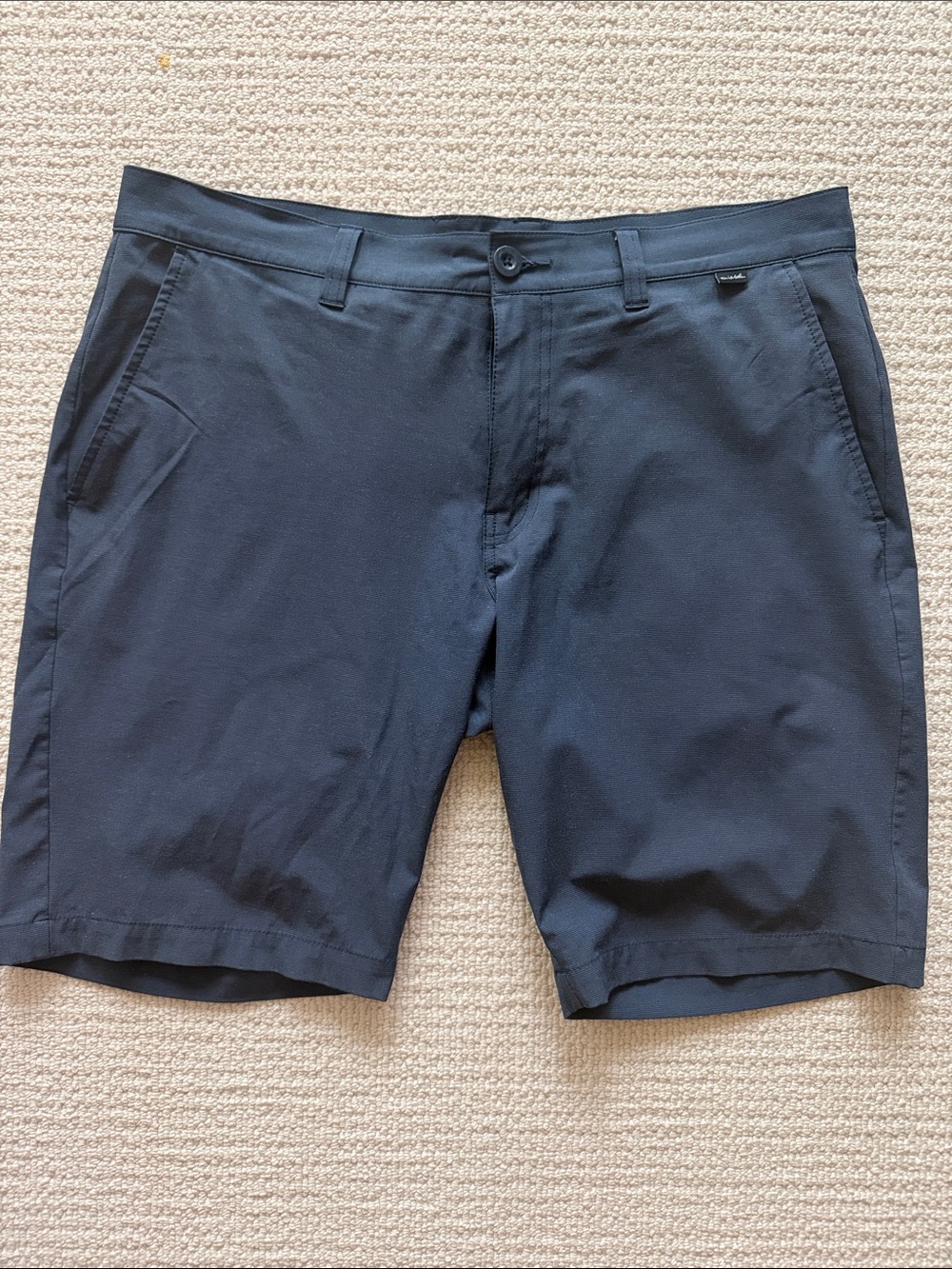 Travis Mathew Dark Navy Flat-Front Performance Shorts
